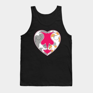 Calico Cat Love Couple Tank Top